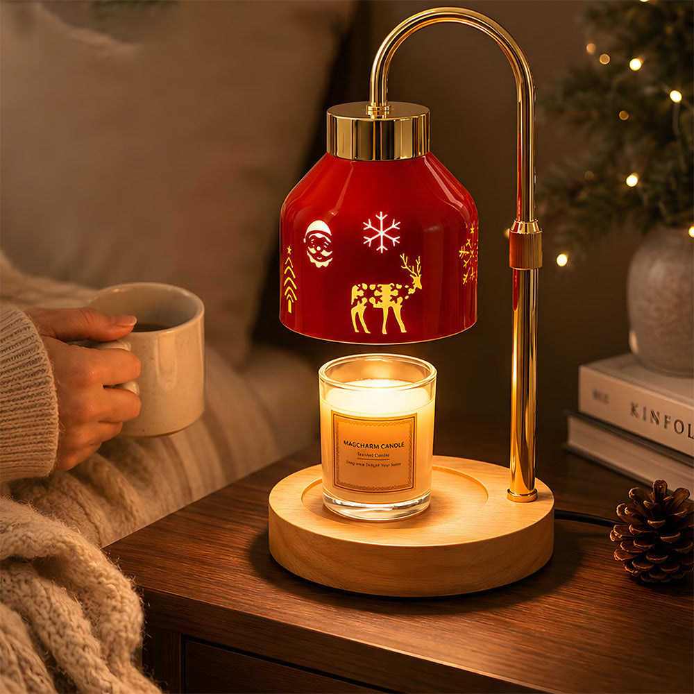 Creative Dimmable Wooden Iron Christmas Candle Lamp for Bedroom