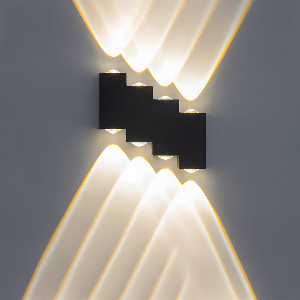 Modern Stepped Aluminium LED Outdoor Wall Lights for Entryway