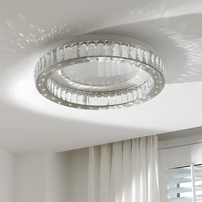 Modern Crystal Ring Stainless Steel LED Ceiling Light for Bedroom