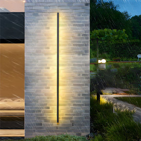 Modern Minimalist Black LED Linear Outdoor Wall Lamp