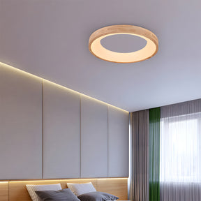 Flush Mount Ceiling Light Round Wooden LED Ceiling Lights