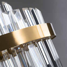 Modern Tiered Crystal LED Chandelier Luxury Hanging Lamp for Living Room Dining Room