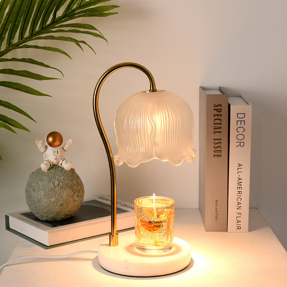 Modern Flower Shape Glass Warming Candle Lamp