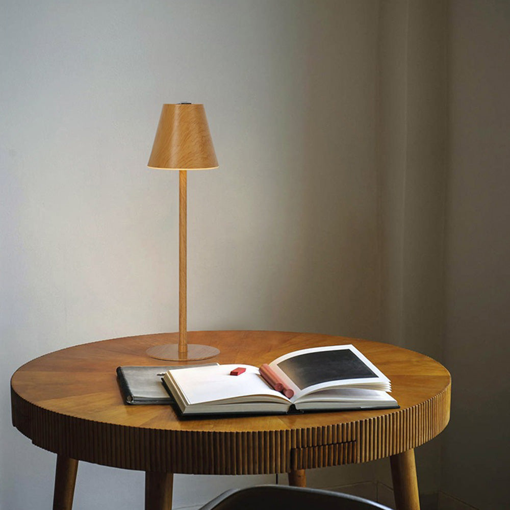 Tall-Stem Mushroom Acrylic Rechargeable Touch Control Table Lamp for Bedroom