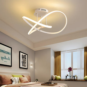 Modern LED Spiral Semi Flush Mount Ceiling Light for Living Room Hallway Kitchen
