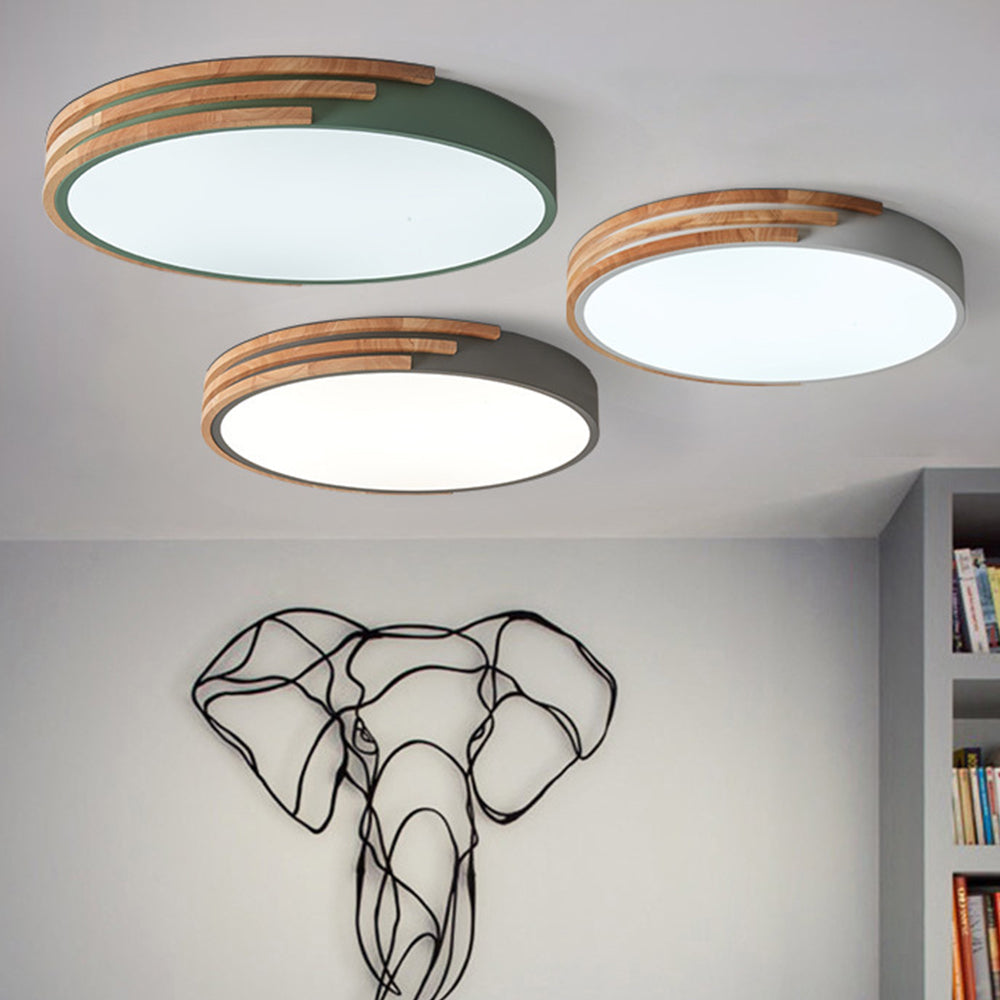 Simple Wood LED Ceiling Lights for Bedroom