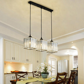 Modern Multi-Head Glass Kitchen Black Pendant Light