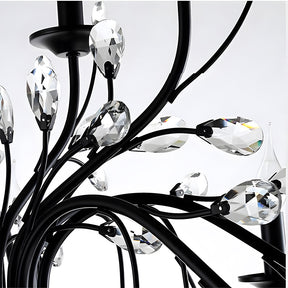 Modern Floral and Clear Glass Leaf Crystal Pendant Lights for Kitchen Island