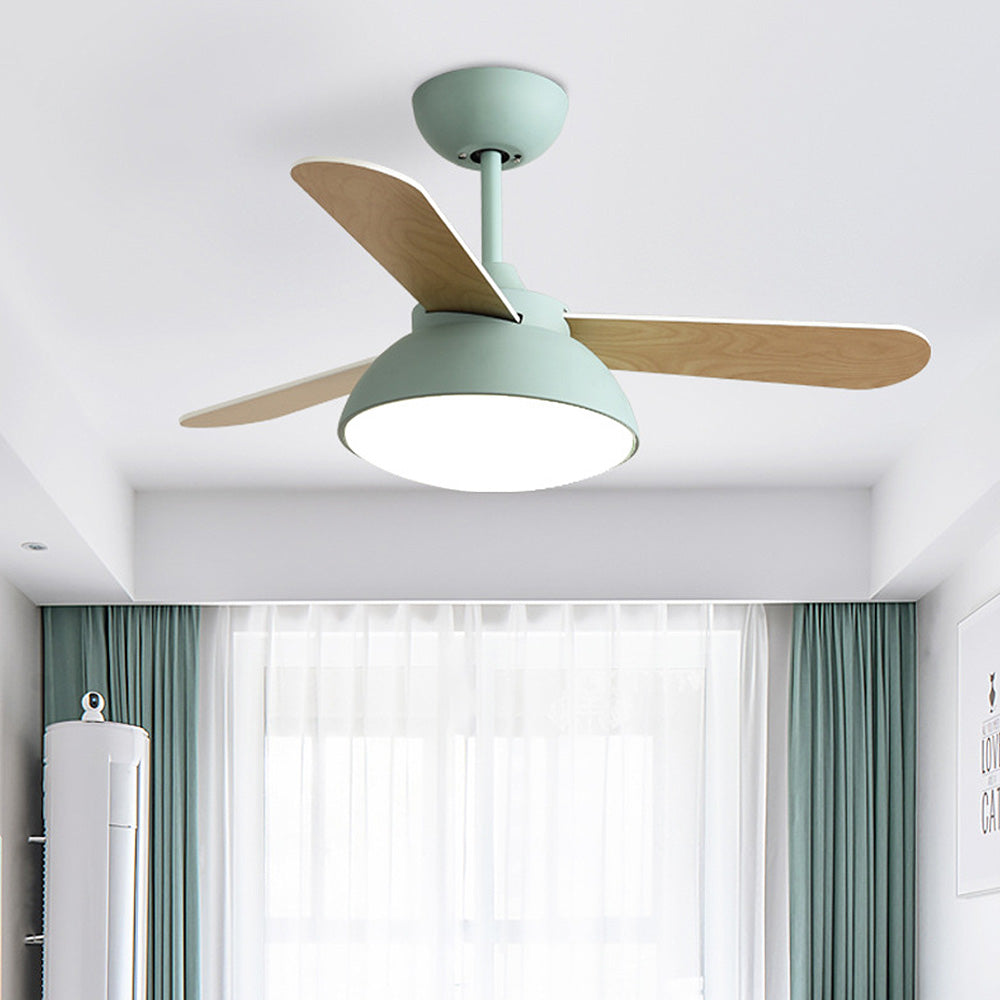 Nordic Modern Simple Flush Ceiling Fan With LED Lighting