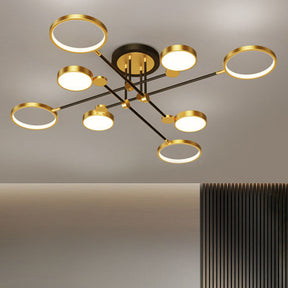 Multi Rings LED Gold and Black Bedroom Ceiling Light