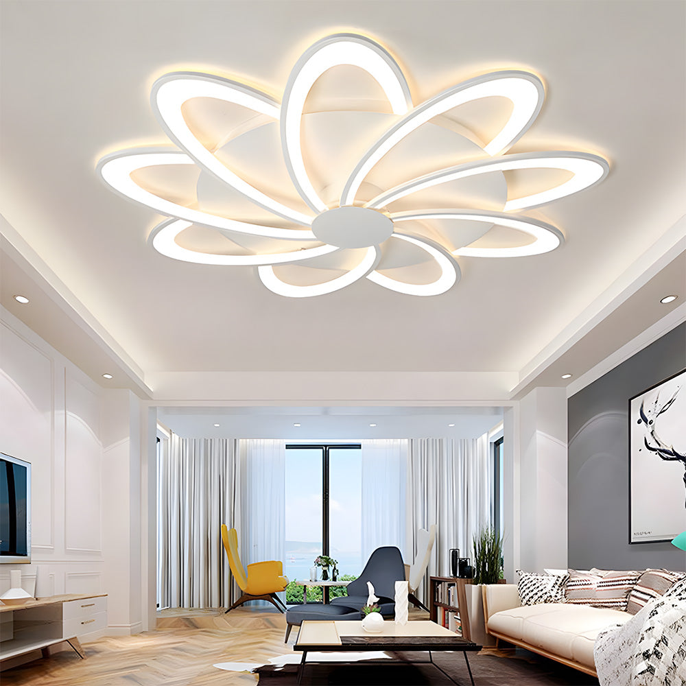 Modern Design Flower Shape White Bedroom Ceiling Light