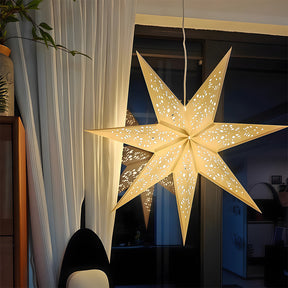 Nordic 7-points Paper Star Pendant Lights for Christmas Decoration