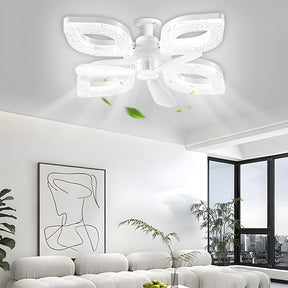 Modern Flush Silent Ceiling Fan with Light for Bedroom Living Room