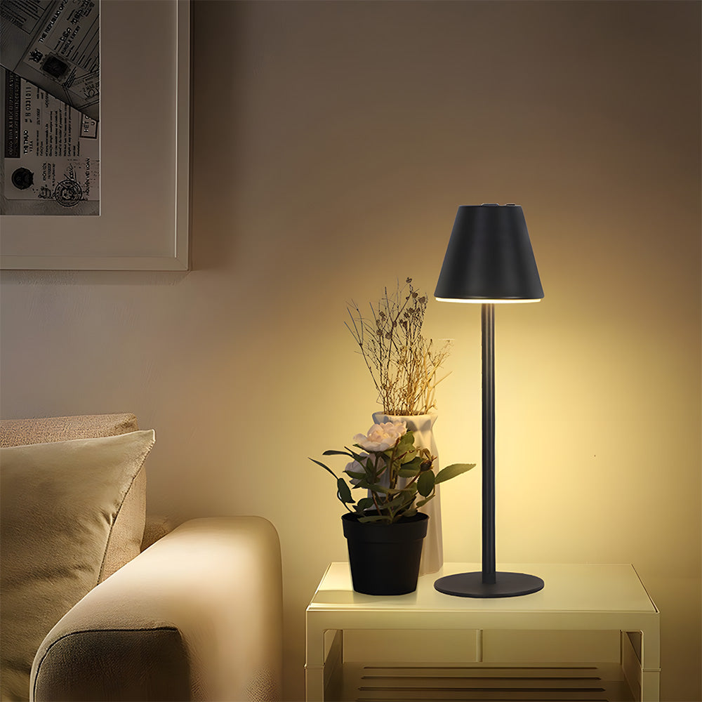 Tall-Stem Mushroom Acrylic Rechargeable Touch Control Table Lamp for Bedroom