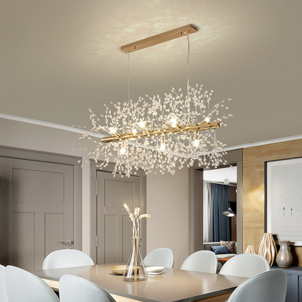 Nordic Luxury Crystal Dining Pendant Light for Kitchen Island