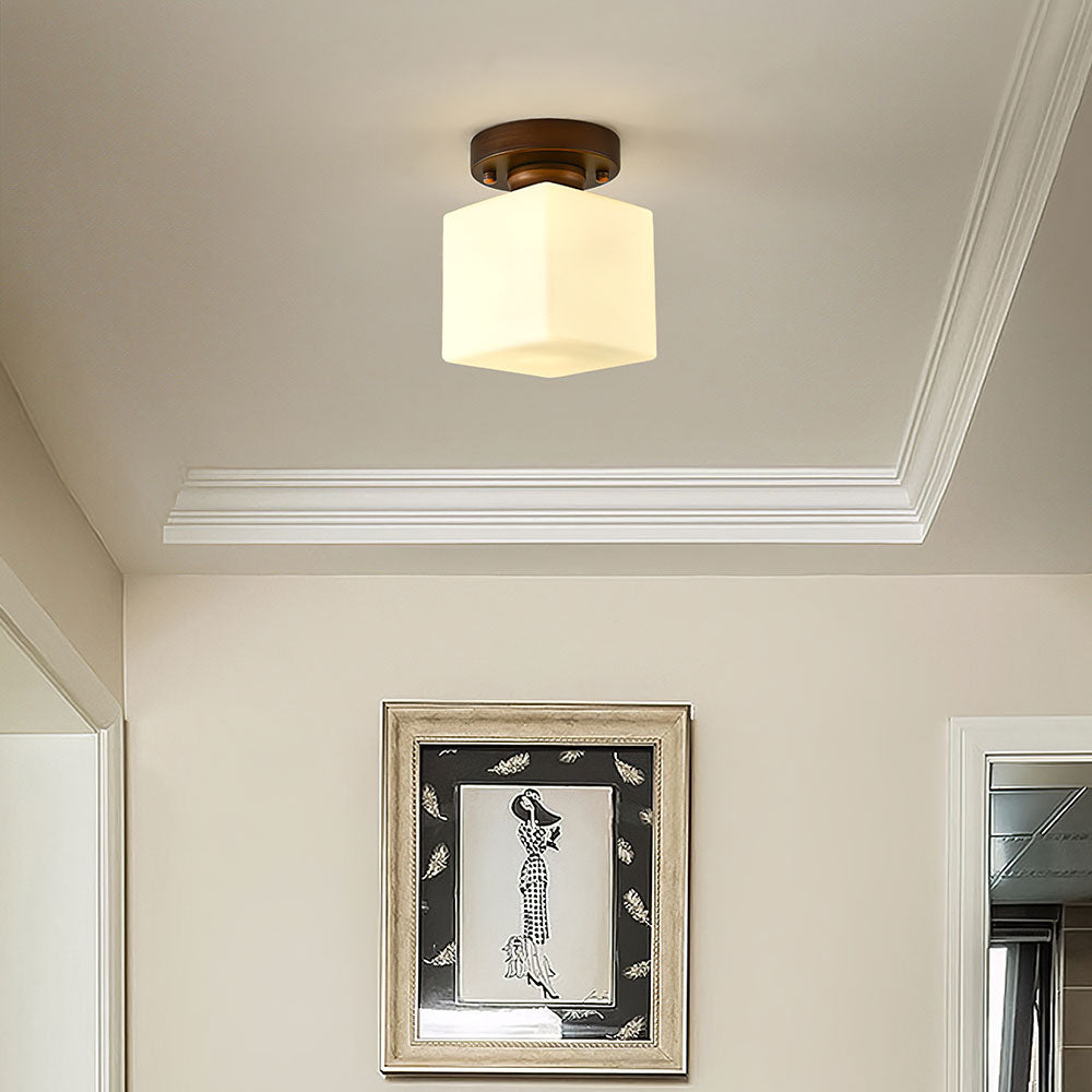 Minimalism White Semi-Flush Hallway Ceiling Light