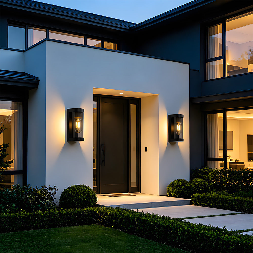 Vintage Aluminium Glass Wall Lights for Entryway Patio