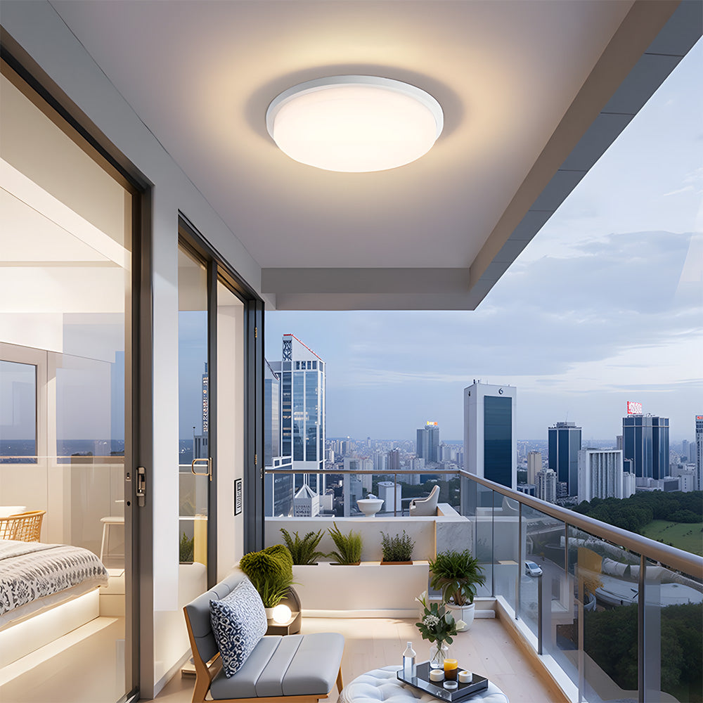 IP65 Round Aluminum Craft and PC LED Ceiling Light for Patio
