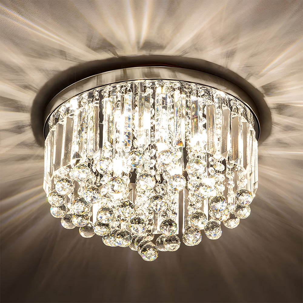 Modern Crystal Droplets Flush Crystal Ceiling Lights