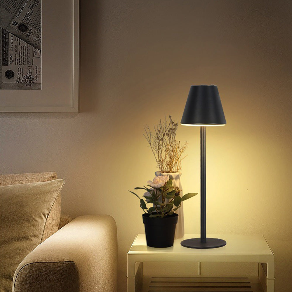 Tall-Stem Mushroom Acrylic Rechargeable Touch Control Table Lamp for Bedroom