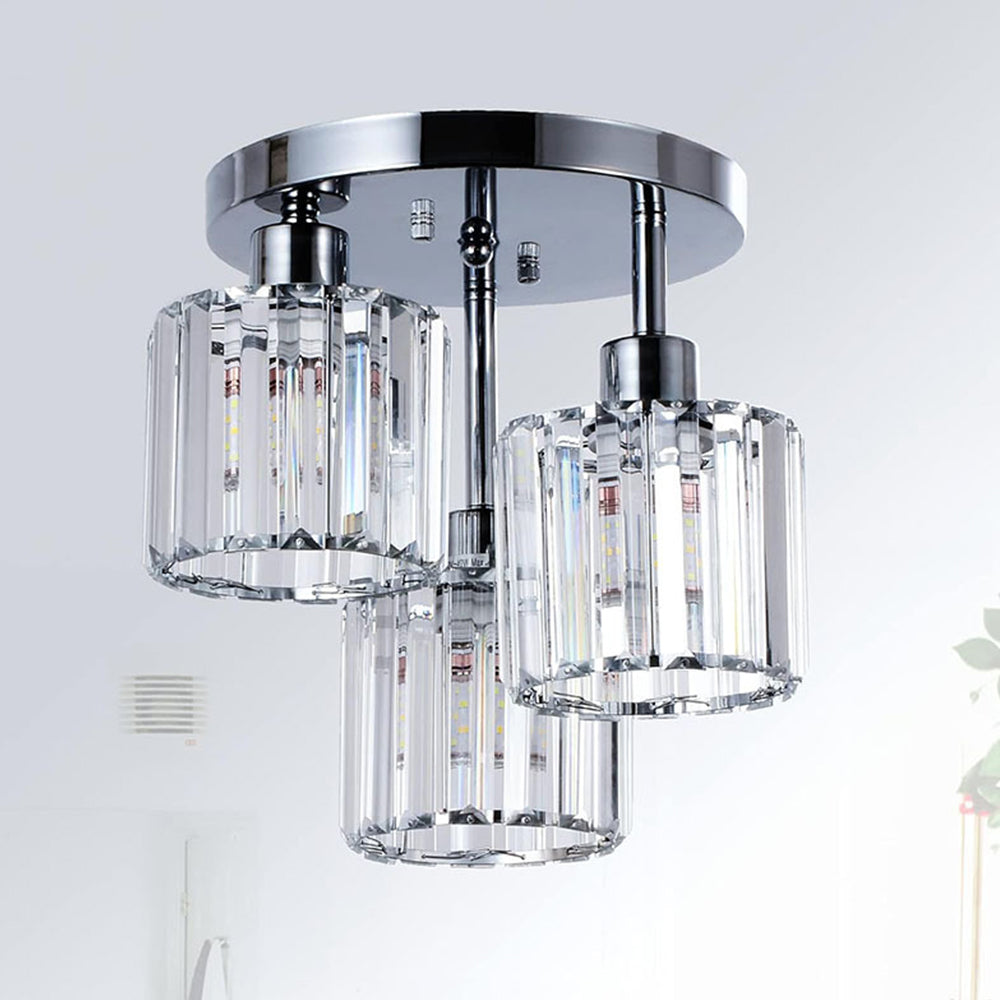 Modern Crystal Semi Flush Bedroom Ceiling Lights