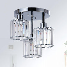 Elegant Crystal Semi Flush Ceiling Light