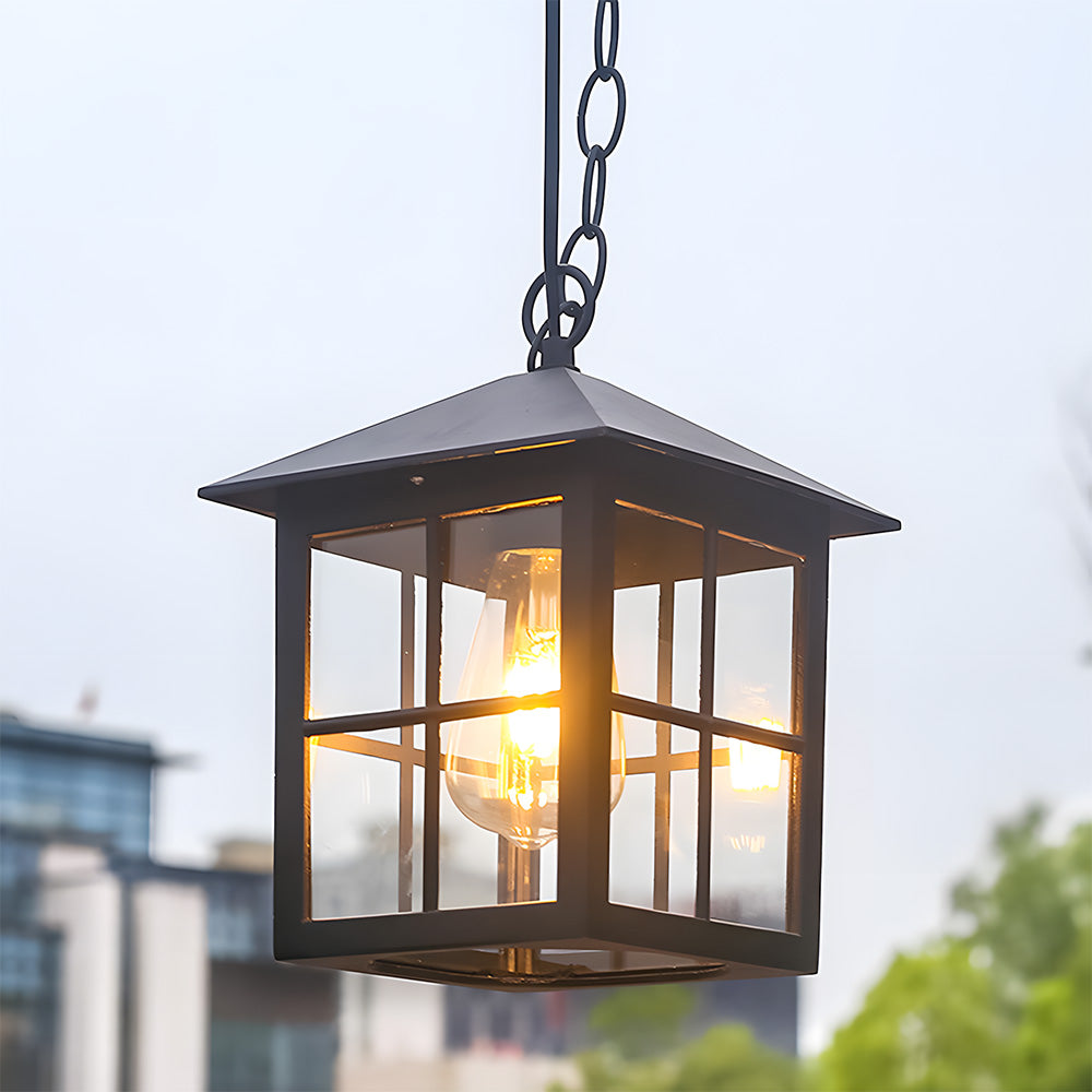 IP65 Black Outdoor Hanging Pendant Light with Adjustable Chain