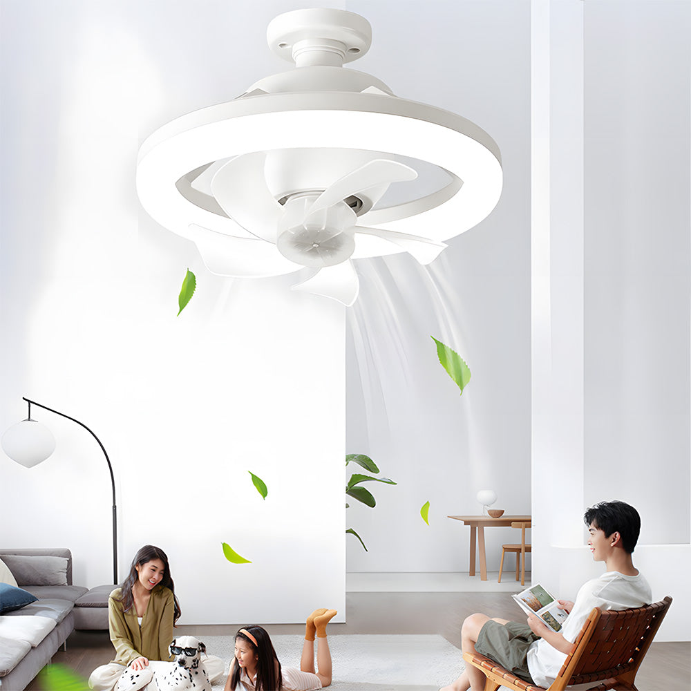Mini ABS Ceiling Fans with Lights for Dormitory Porch Bedroom