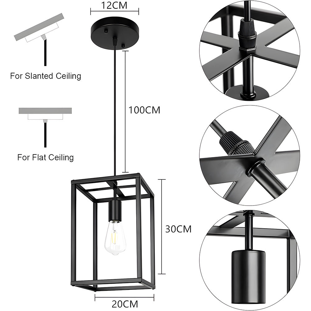Industrial Iron Pendant Lights for Kitchen Island Dining Room