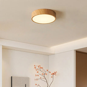 Nordic Wood LED Flush Mount Ceiling Light Minimalist Lamp for Bedroom