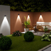 Minimalist Black IP65 Weatherproof Solar Powered Exterior Wall Lights, Dusk-to-Dawn