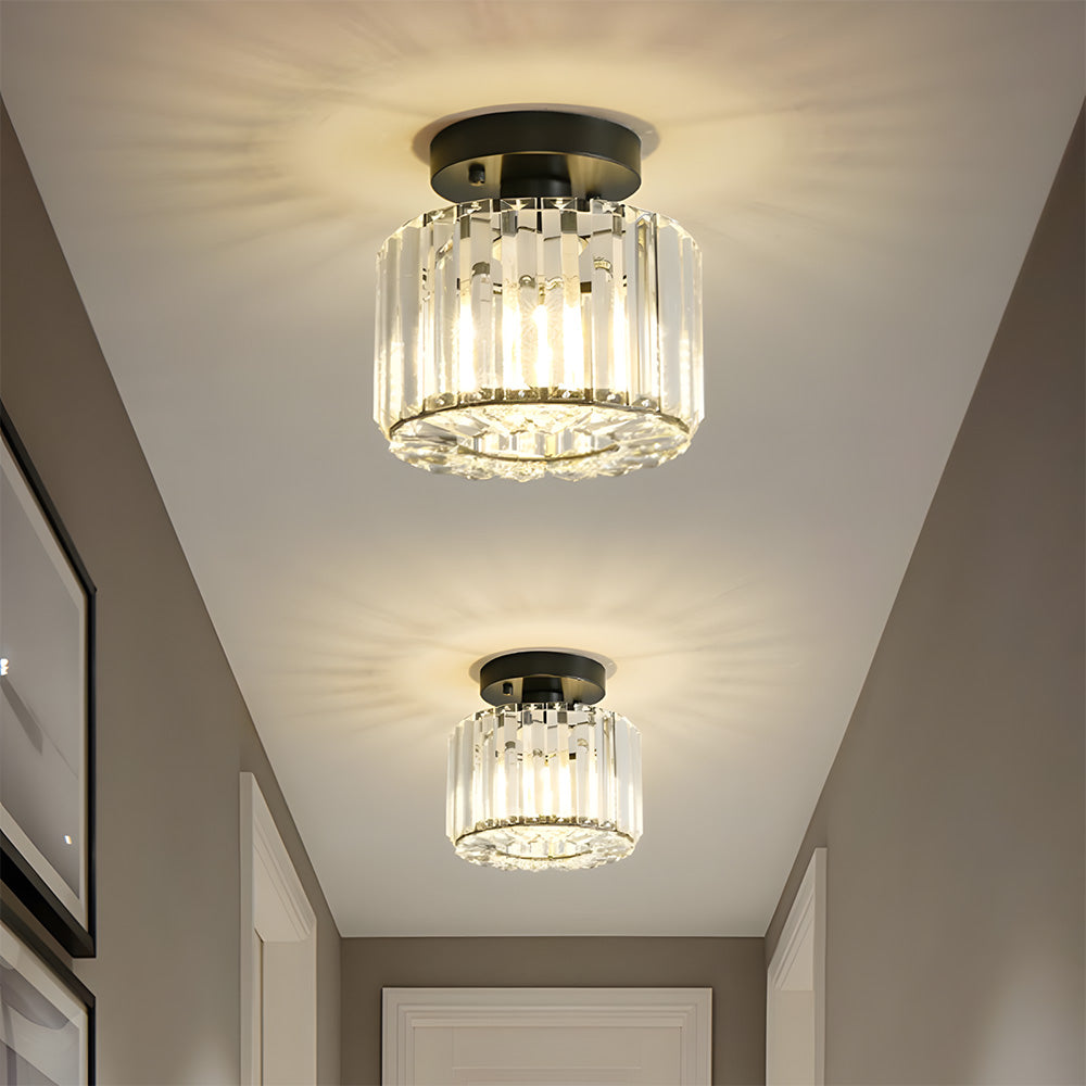 Crystal Semi Flush Mount Ceiling Light for Hallway 23cm E27