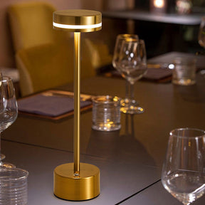 Modern I-Shaped Metal Rechargeable Dimmable Touch Table Lamp for Bedroom Tea Room