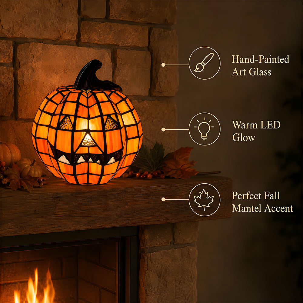 Halloween Glowing Pumpkin Decor Table Lamp for Bedroom Tabletop Decoration