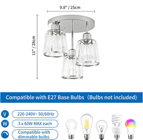 Modern Crystal Chandelier Flush Mount Ceiling Light for Living Room