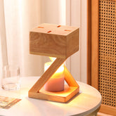 Contemporary Wood Bedroom Square Mini Warming Candle Lamp