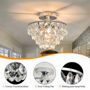 Crystal Semi Flush Mount Ceiling Lights for Hallway