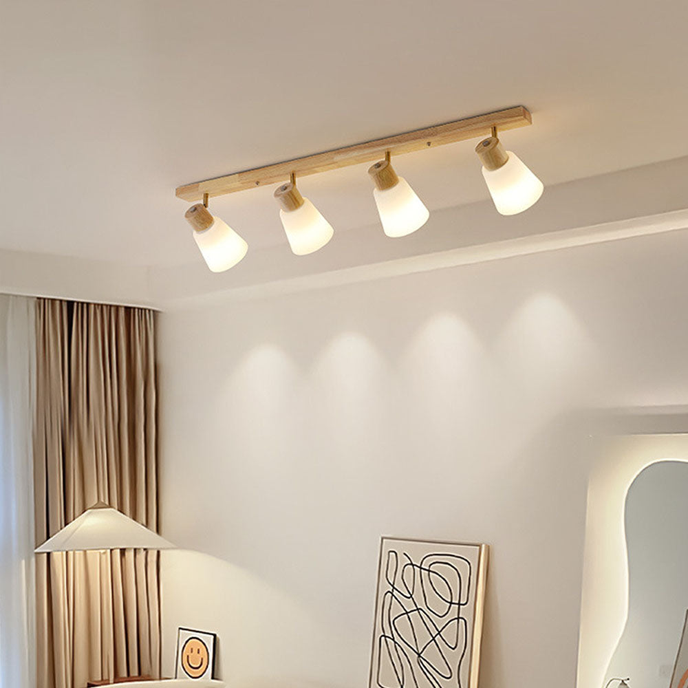 Modern Rotatable Wood Minimalism Decor Track Lighting For Hallway