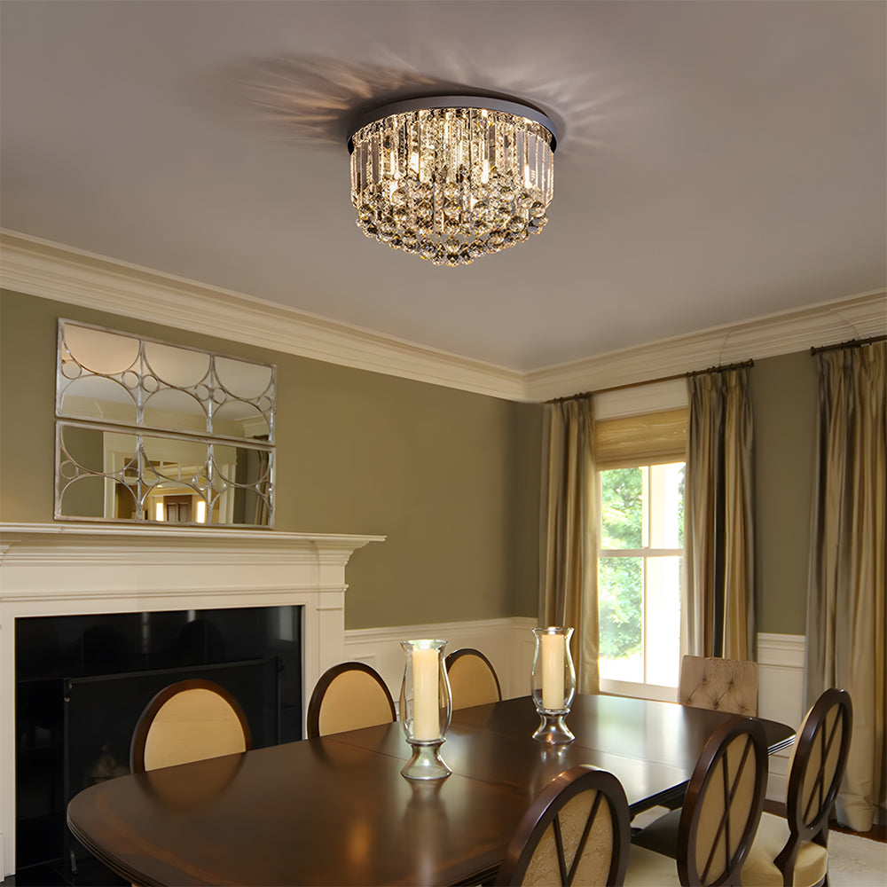 Modern Crystal Droplets Flush Crystal Ceiling Lights