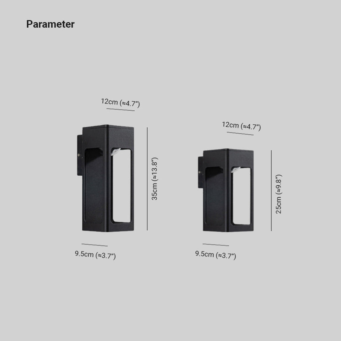 Black Aluminium IP55 Outdoor Wall Light for Patio