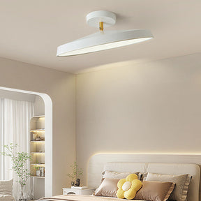 Minimalism White LED Semi-Flush Ceiling Light For Bedroom