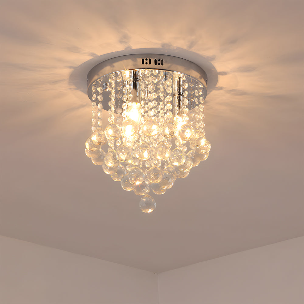 Crystal Chandelier Ceiling Light for Living Room in Silver