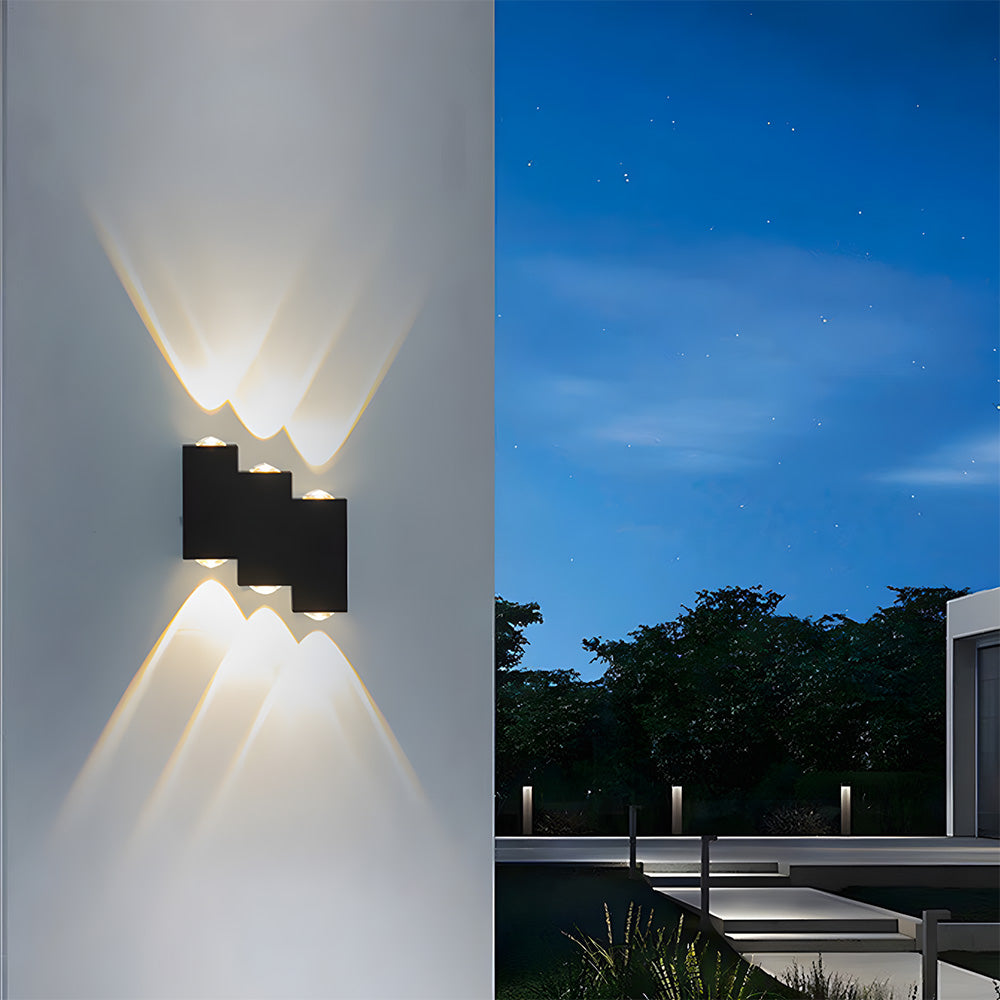 Modern Stepped Aluminium LED Outdoor Wall Lights for Entryway