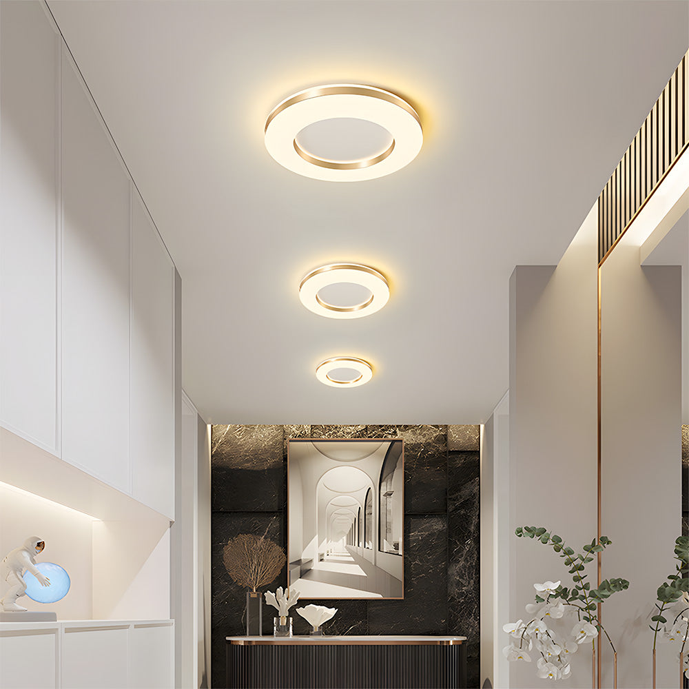 Nordic Gold Iron LED Dimmable Ceiling Light For Living Room