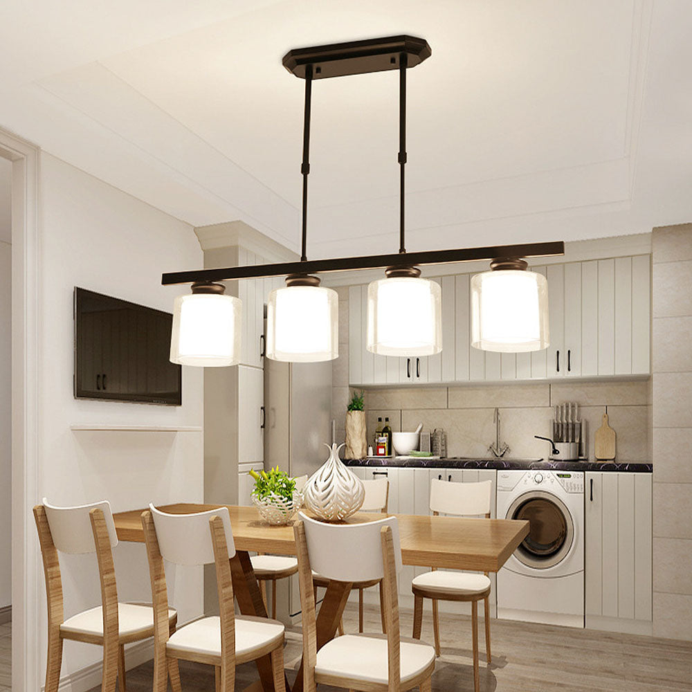 Modern Glass Kitchen Island Adjustable Height Ceiling Lights