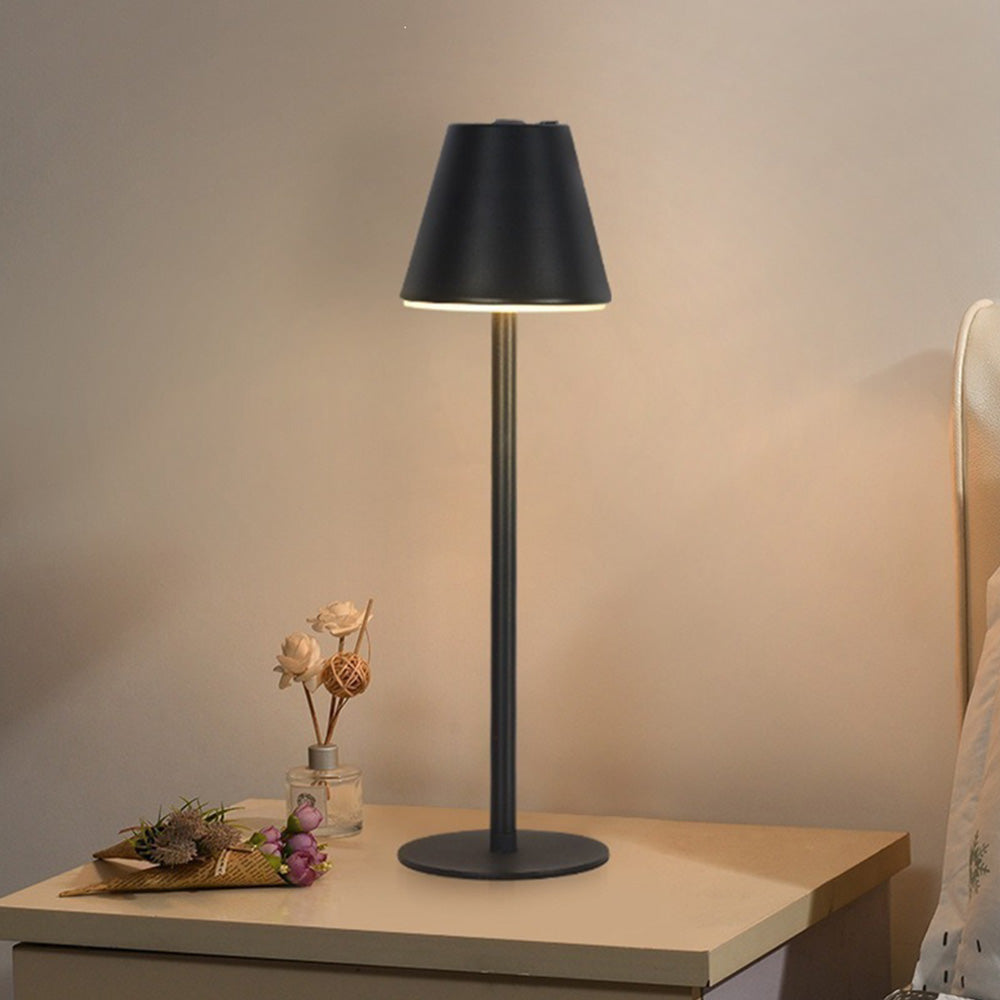 Tall-Stem Mushroom Acrylic Rechargeable Touch Control Table Lamp for Bedroom