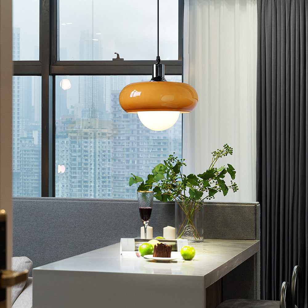 Bauhaus Dome Simple Coffee Glass Pendant Light