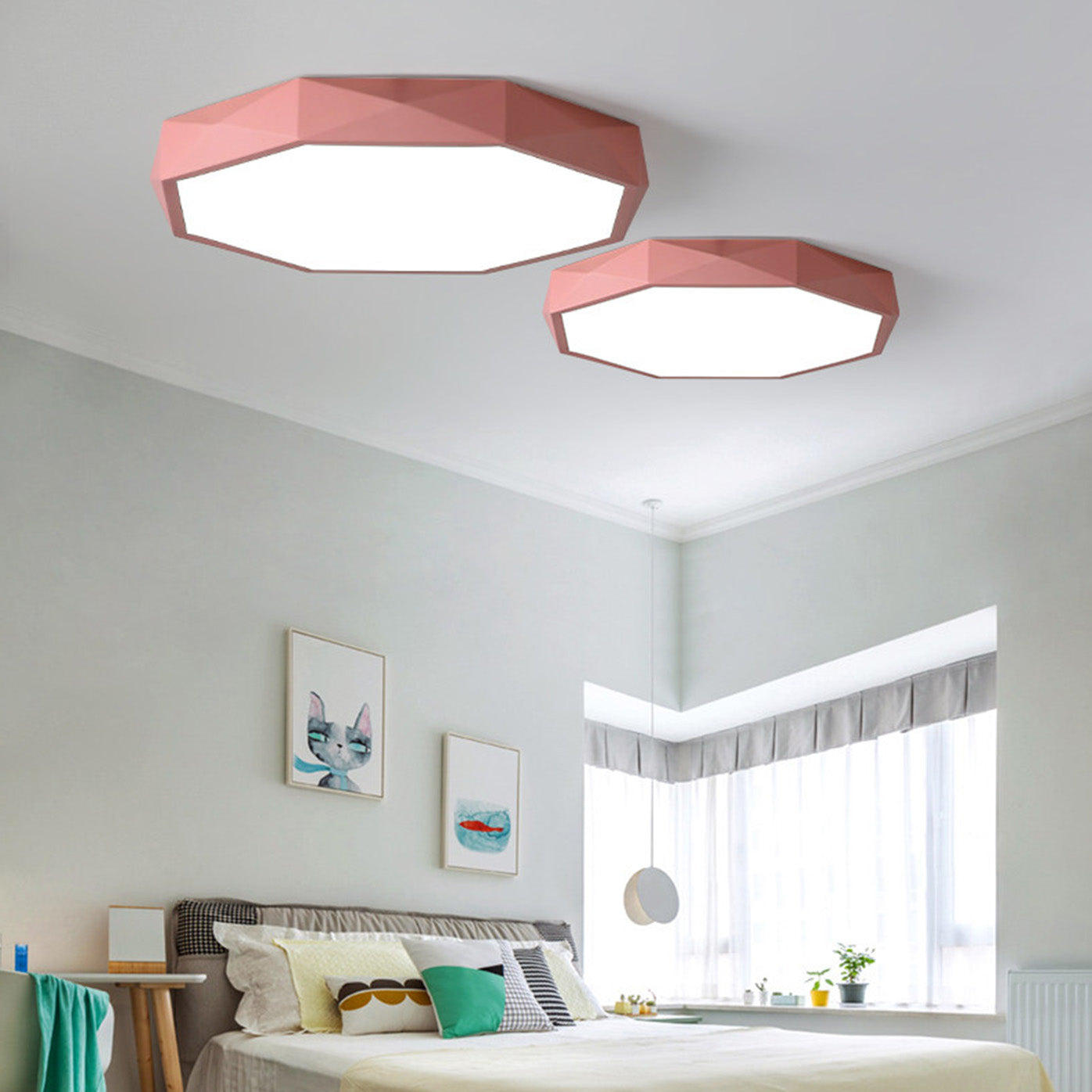 Stylish Geometric Flush Mount Acrylic Ceiling Lights for Bedroom