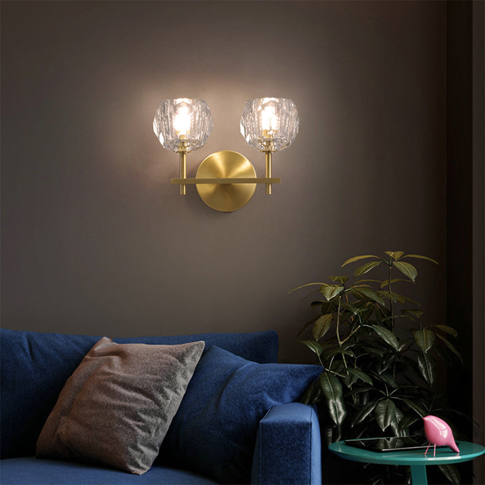 Modern Gold Crystal LED Wall Lights For Living Room