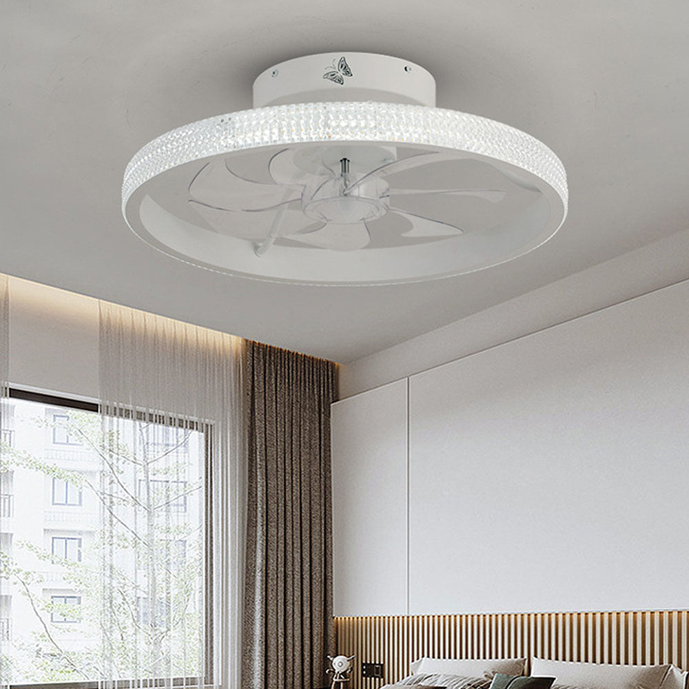 Modern Dimmable Hardware LED Ceiling Fan With Light